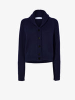 Proenza Schouler Still Life image of Lou Knit Cardigan in Wool Blend in NAVY