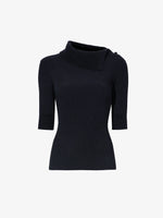 Proenza Schouler Still Life image of Daxton Sweater in Viscose Rib in BLACK