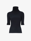 Proenza Schouler Still Life image of Daxton Sweater in Viscose Rib in BLACK in high neck