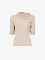 Proenza Schouler Still Life image of Daxton Sweater in Viscose Rib in KHAKI