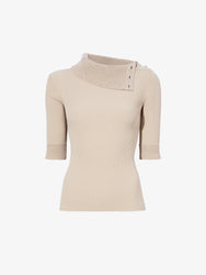 Proenza Schouler Still Life image of Daxton Sweater in Viscose Rib in KHAKI