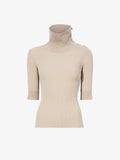 Proenza Schouler Still Life image of Daxton Sweater in Viscose Rib in KHAKI in high neck