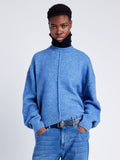 Proenza Schouler Cropped Front image of model wearing Kellen Sweater in Wool in NORDIC