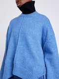 Proenza Schouler Detail image of model wearing Kellen Sweater in Wool in NORDIC