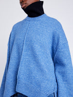 Proenza Schouler Detail image of model wearing Kellen Sweater in Wool in NORDIC