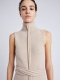 Proenza Schouler Detail image of model wearing Zola Knit Dress in Wool Blend in BIRCH