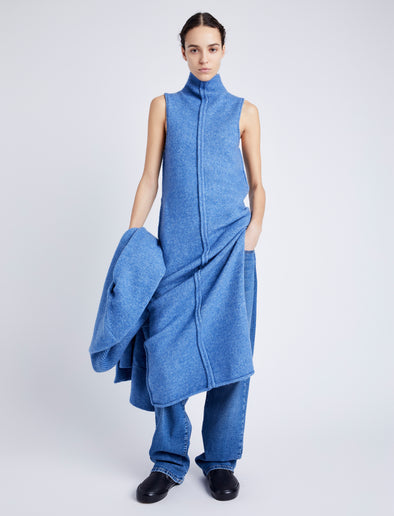 Proenza Schouler Front full length image of model wearing Zola Knit Dress in Wool Blend in NORDIC