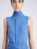 Proenza Schouler Detail image of model wearing Zola Knit Dress in Wool Blend in NORDIC