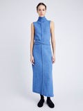 Proenza Schouler Front full length image of model wearing Zola Knit Dress in Wool Blend in NORDIC