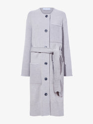 Proenza Schouler Still Life image of Lenora Knit Cardigan in Wool Blend in LIGHT GREY