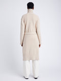 Proenza Schouler Back full length image of model wearing Lenora Knit Cardigan in Wool Blend in BIRCH