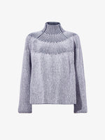 Proenza Schouler Still Life image of Brynn Sweater in Knit Jacquard in GREY/PALE GREY MELANGE