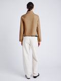 Proenza Schouler back image of model wearing Emilie Jacket in Double Face Wool in CAMEL