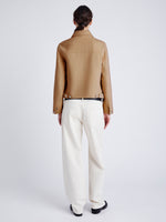 Proenza Schouler back image of model wearing Emilie Jacket in Double Face Wool in CAMEL