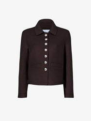 Proenza Schouler flat image of Emilie Jacket in Double Face Wool in HICKORY