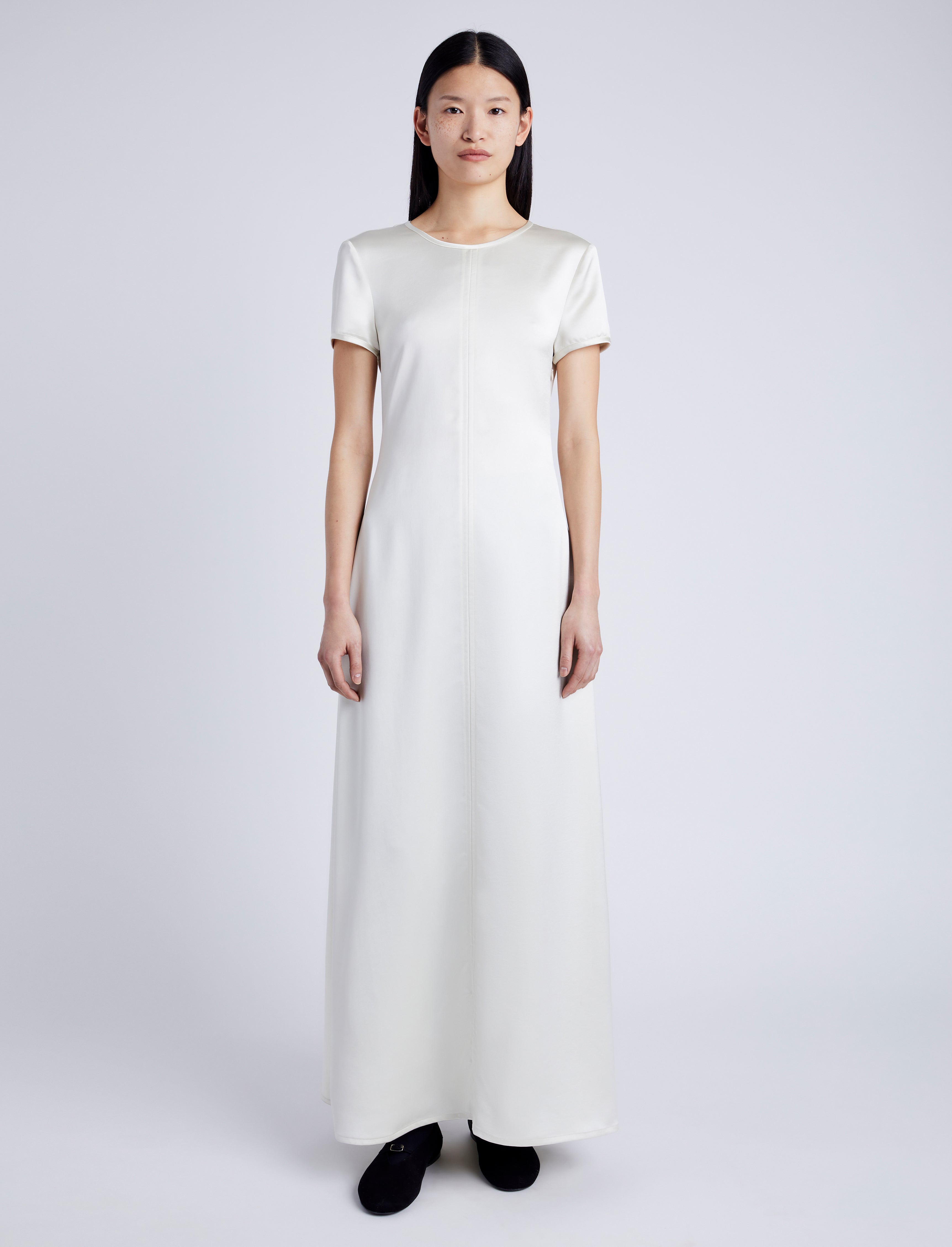 Delphine Dress in Satin - Enoki