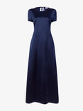 Proenza Schouler flat image of Delphine Dress in Satin in INK