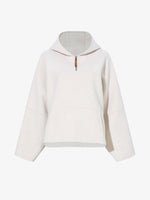 Proenza Schouler Still Life image of Isaac Hoodie in Double Face Wool in ENOKI