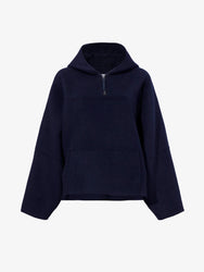 Proenza Schouler Still Life image of Isaac Hoodie in Double Face Wool in INK/BLACK