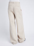 Proenza Schouler Back cropped image of model wearing Tristan Knit Pant in Cloque in OATMEAL MELANGE