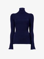 Proenza Schouler Still Life image of Phyllis Turtleneck in Geo Knits in NAVY/BLACK