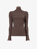 Proenza Schouler Still Life image of Phyllis Turtleneck in Geo Knits in BROWN/BLACK