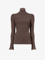 Proenza Schouler Still Life image of Phyllis Turtleneck in Geo Knits in BROWN/BLACK