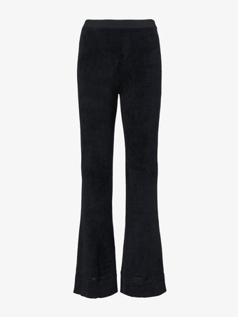 Proenza Schouler flat image of Evie Knit Pant in Chenille in BLACK