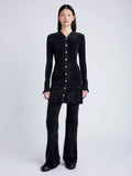 Proenza Schouler front image of model wearing Evie Knit Pant in Chenille in BLACK