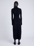 Proenza Schouler back image of model wearing Jude Knit Dress in Chenille in BLACK