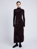 Proenza Schouler Front image of model wearing Jude Knit Dress in Chenille in HICKORY