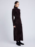 Proenza Schouler Side image of model wearing Jude Knit Dress in Chenille in HICKORY