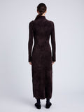 Proenza Schouler Back image of model wearing Jude Knit Dress in Chenille in HICKORY