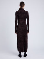 Proenza Schouler Back image of model wearing Jude Knit Dress in Chenille in HICKORY