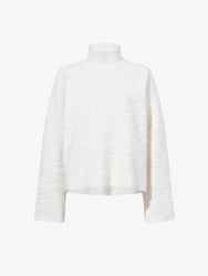 Proenza Schouler Flat image of Asher Sweater in Brushed Knit in EGGSHELL