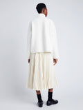 Proenza Schouler back image of model wearing Asher Sweater in Brushed Knit in EGGSHELL