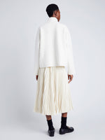 Proenza Schouler back image of model wearing Asher Sweater in Brushed Knit in EGGSHELL