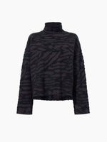 Proenza Schouler flat image of Asher Sweater in Brushed Knit in HICKORY/BLACK