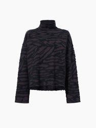 Proenza Schouler flat image of Asher Sweater in Brushed Knit in HICKORY/BLACK