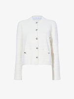 Proenza Schouler flat image of Josephine Jacket in Brushed Knit in EGGSHELL