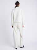 Proenza Schouler back image of model wearing Josephine Jacket in Brushed Knit in EGGSHELL