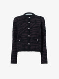 Flat image of Josephine Jacket in Brushed Knit in HICKORY/BLACK