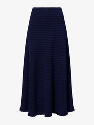 Proenza Schouler flat image of Stina Knit Skirt in Geo Knits in NAVY/BLACK