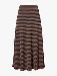 Proenza Schouler flat image of Stina Knit Skirt in Geo Knits in BROWN/BLACK