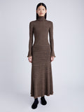 Proenza Schouler front image of model wearing Stina Knit Skirt in Geo Knits in BROWN/BLACK