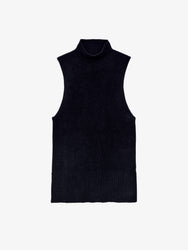 Proenza Schouler flat image of Mackenzie Knit Turtleneck in Chenille in BLACK