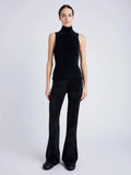 Proenza Schouler front image of model wearing Mackenzie Knit Turtleneck in Chenille in BLACK