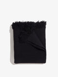 Folded image of Blanket Shawl In Textured Boucle Knit in Black