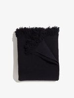 Folded image of Blanket Shawl In Textured Boucle Knit in Black