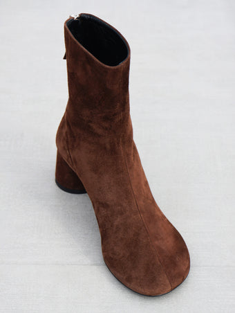 Proenza Schouler 3/4 front editorial image of Glove Boot in ESPRESSO